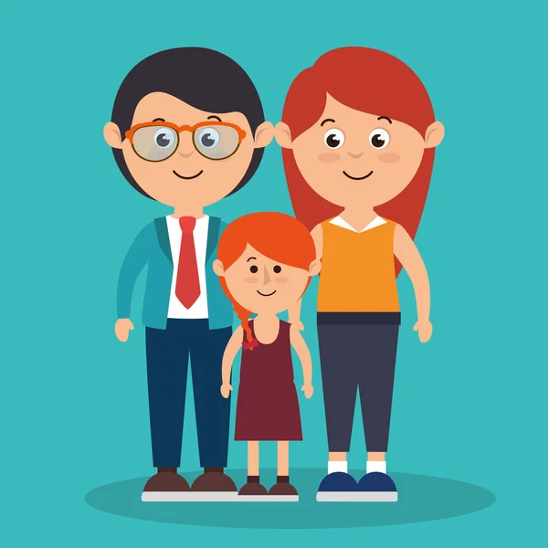 Lindo grupo de miembros de familia — Vector de stock