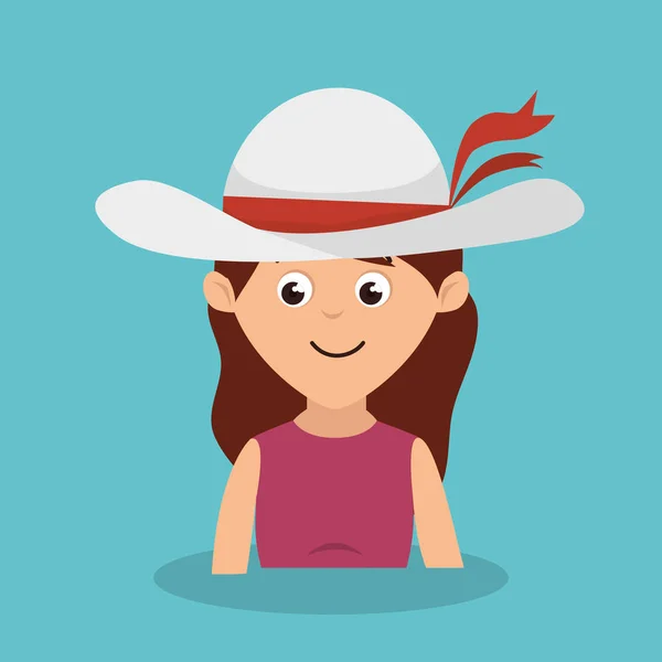 Carácter avatar mujer joven — Vector de stock