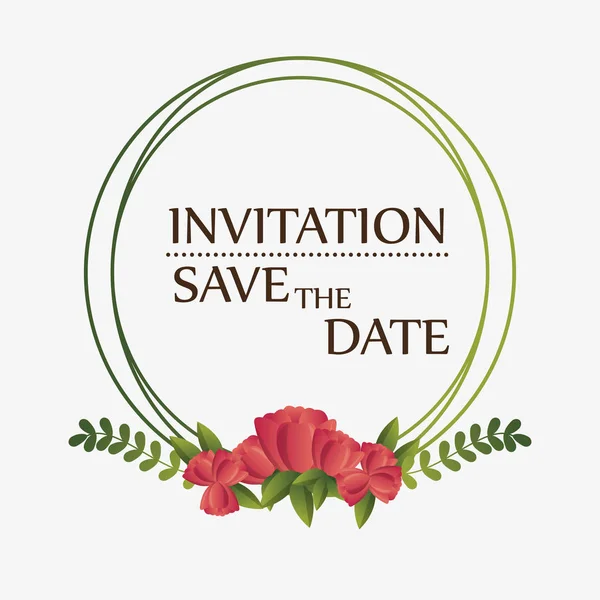 Floral invitation save the date — Stock Vector