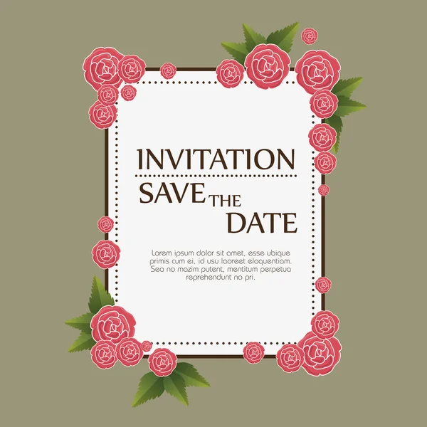 Invitación floral guardar la fecha — Vector de stock