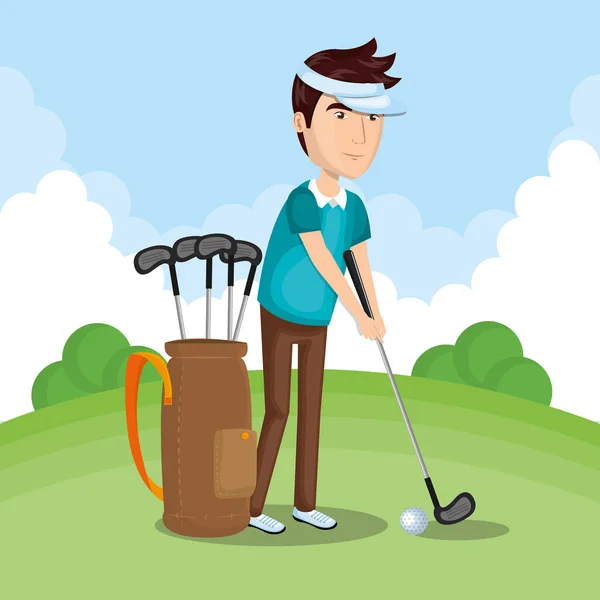 Golf club avatar golfista — Vettoriale Stock