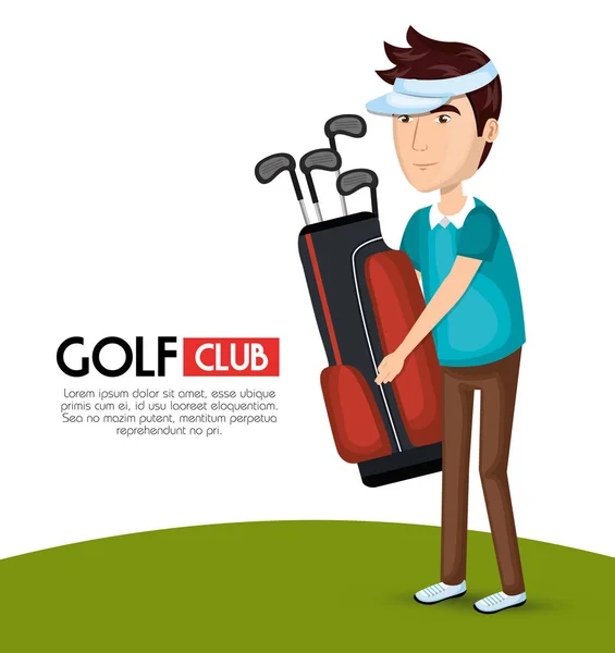 Golf club golfozó avatar — Stock Vector