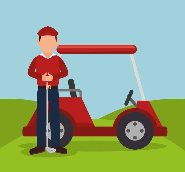 Golf club golfista avatar — Vector de stock