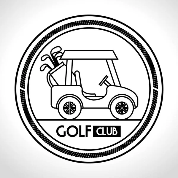 Pictogram van de kar van de golfclub — Stockvector