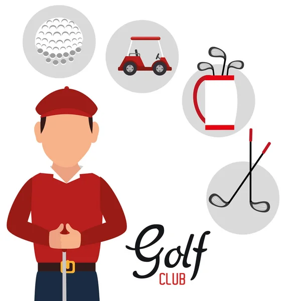 Golf club golfozó avatar — Stock Vector