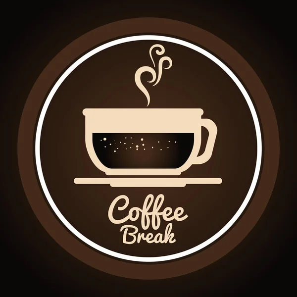 Delicious coffee break icon — Stock Vector