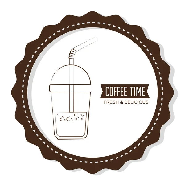 Delicioso cartel de tiempo de café — Vector de stock