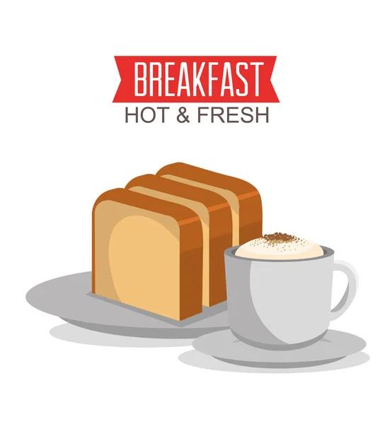 Delicioso menú de desayuno icono — Vector de stock