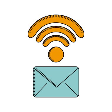 zarf ve radyo dalgaları simgesi