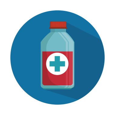 Tıp şişe izole simgesi