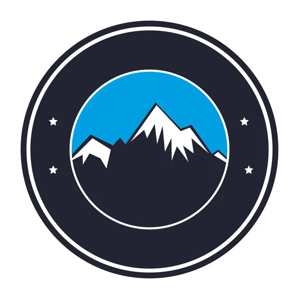 Berg embleem geïsoleerde pictogram — Stockvector