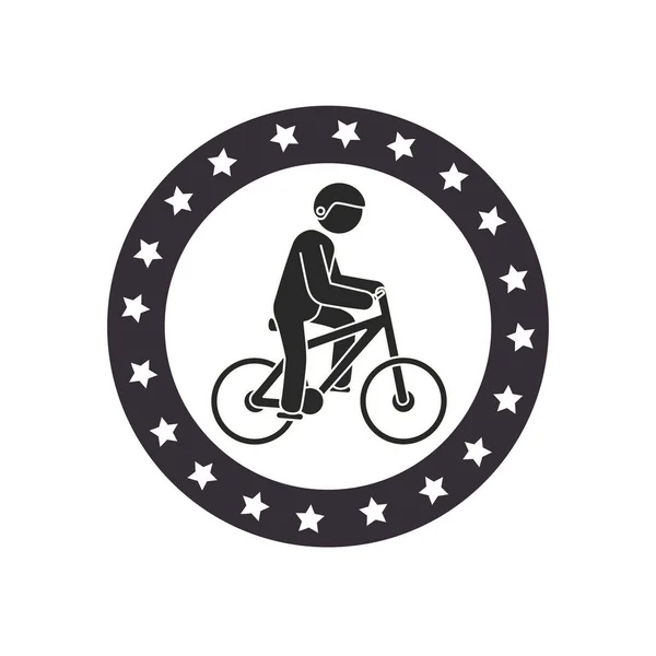 Bicycle Extreme sport athlete avatar — Stock Vector