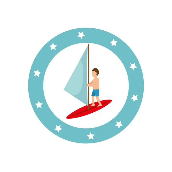 Surf Avatar athlète de sport extrême — Image vectorielle