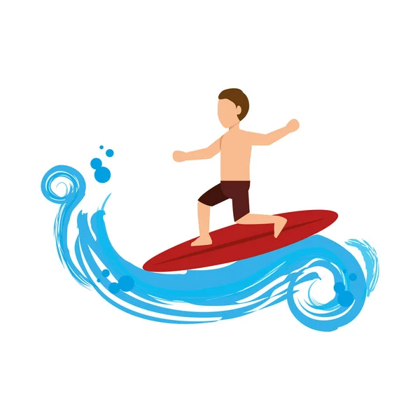 Surf Avatar athlète de sport extrême — Image vectorielle