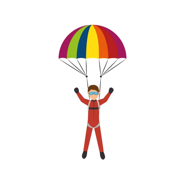 Parachute Extreme sport athlete avatar — Stock Vector