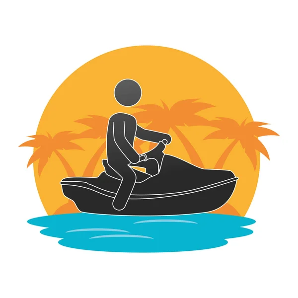 Jetski Extreme sport atleet avatar — Stockvector