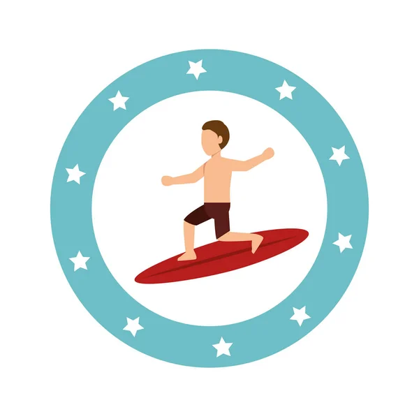 Surfing Extreme sport sportowca avatar — Wektor stockowy
