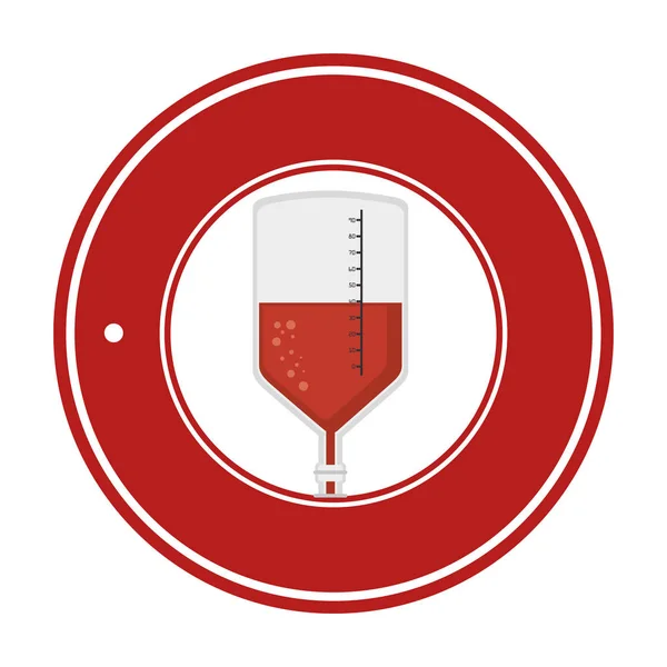 Bolsa de sangre icono de donación — Vector de stock