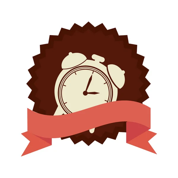 Horloge alarme montre icône isolée — Image vectorielle