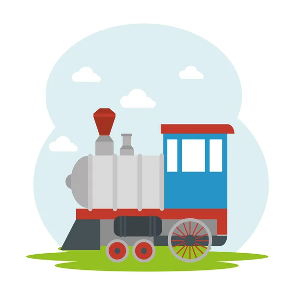 Trein voertuig geïsoleerde pictogram — Stockvector