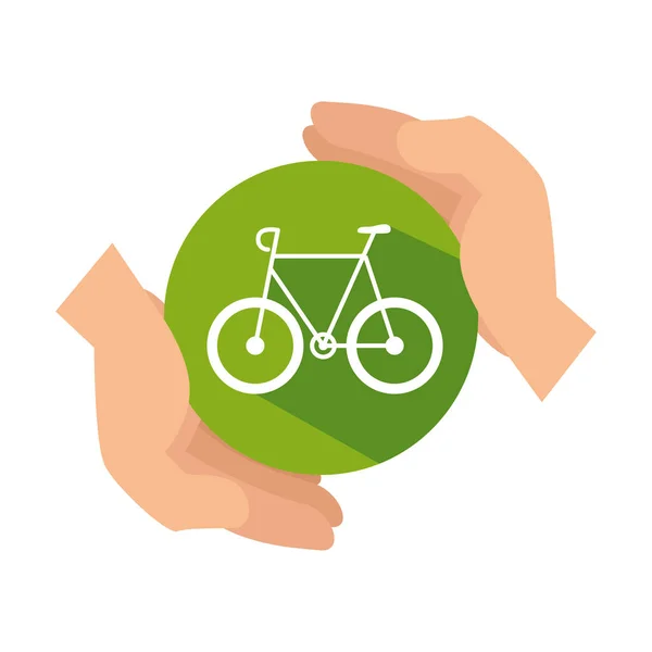 Fiets ecologie voertuig pictogram — Stockvector