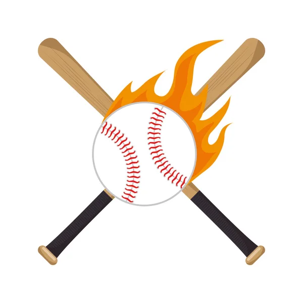 Baseball equipment emblem sport — Stock Vector