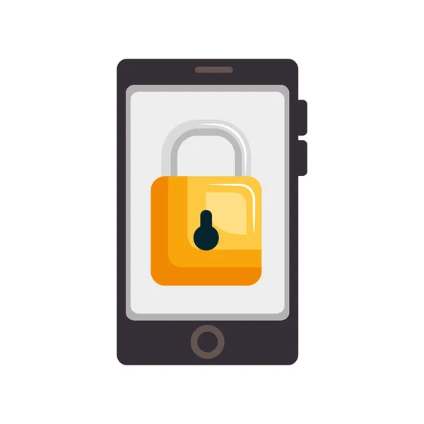 Ikona systemu zabezpieczeń urządzenia smartphone — Wektor stockowy
