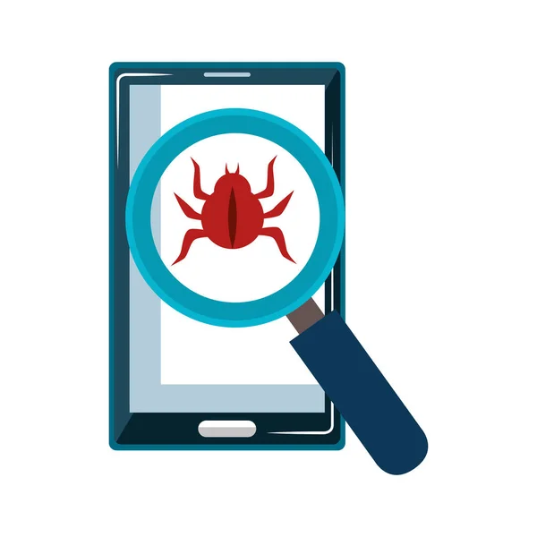 Smartphone device security system icon — Stock Vector