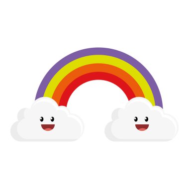 bulutlar karakteri ile şirin gökkuşağı