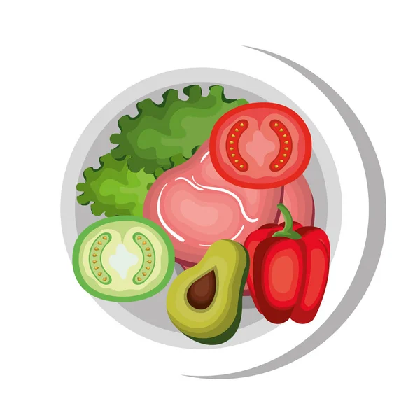 健康食品菜单图标 — 图库矢量图片