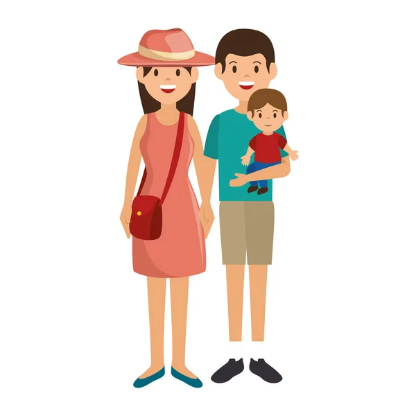 Lindo miembro de la familia en vacaciones — Vector de stock