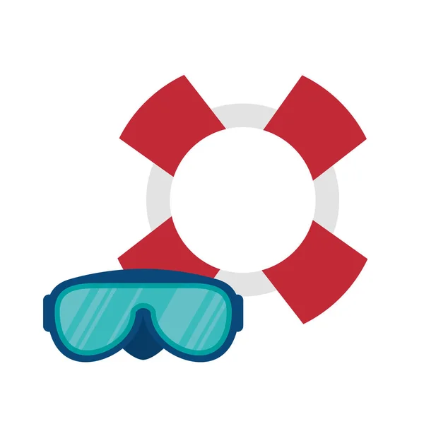 Float lifeguard isolated icon — Stock Vector