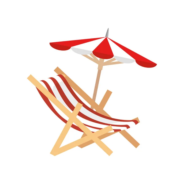 Beach chair isolated icon — Stock Vector