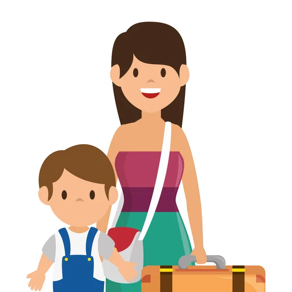 Lindo miembro de la familia en vacaciones — Vector de stock