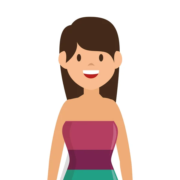 Mujer avatar carácter aislado icono — Vector de stock