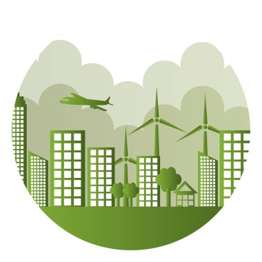 Yeşil şehir ekoloji binalar