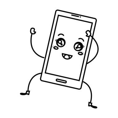 smartphone aygıt kawaii karakter