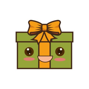 mutlu neşeli Noel hediyeleri kawaii stili