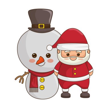 mutlu Noeller Noel Baba kawaii karakter