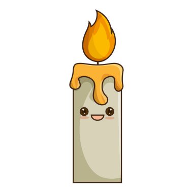 mutlu neşeli Noel mum kawaii stil karakteri