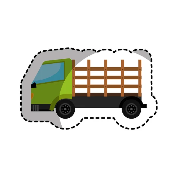 Stakes truck isolated icon — Stock Vector