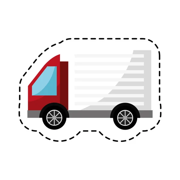 Truck delivery vehicle isolated icon — Stock Vector