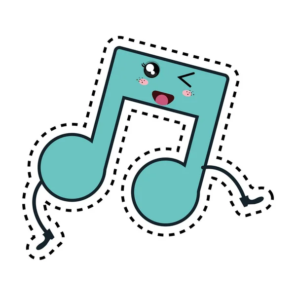 Note de musique personnage kawaii — Image vectorielle
