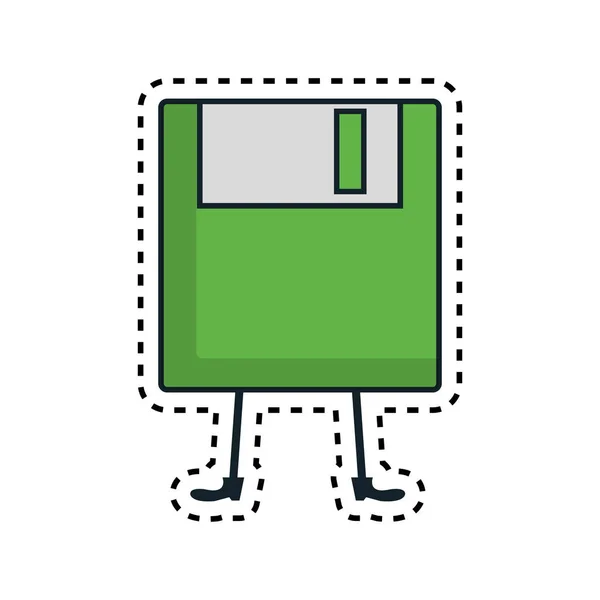 Floppy disk kawaii personaggio — Vettoriale Stock