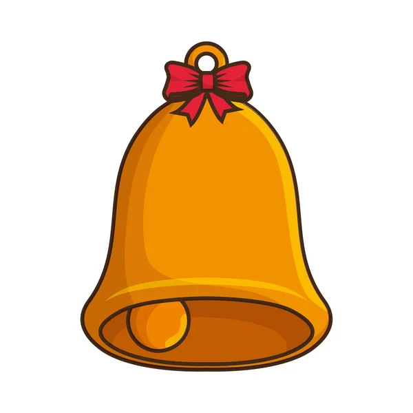 Gelukkig merry christmas bell kaart — Stockvector