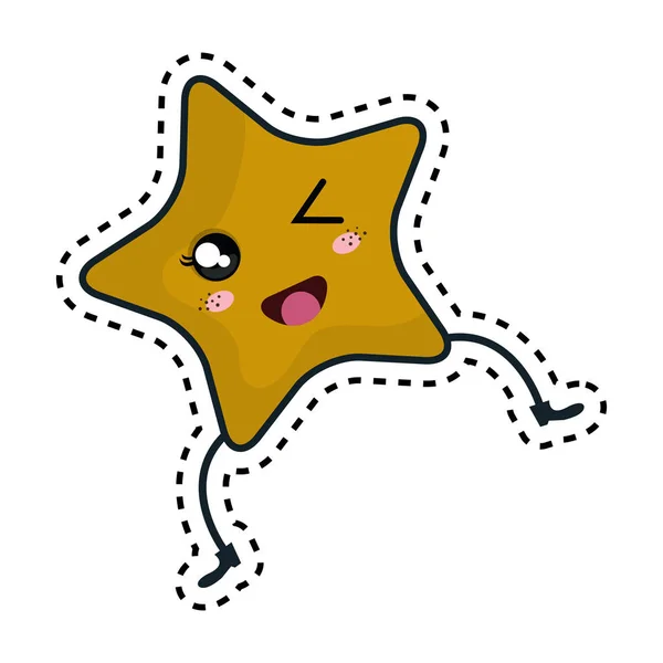 Niedlicher Star kawaii Charakter — Stockvektor