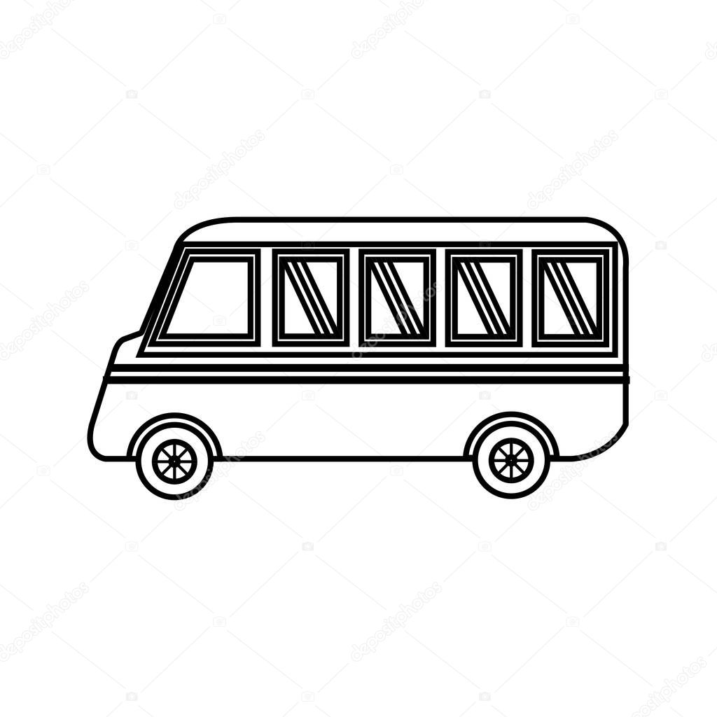 bus vehicle isolated icon