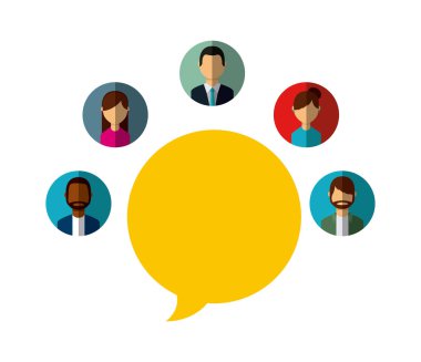 konuşma balonu ve insanlar