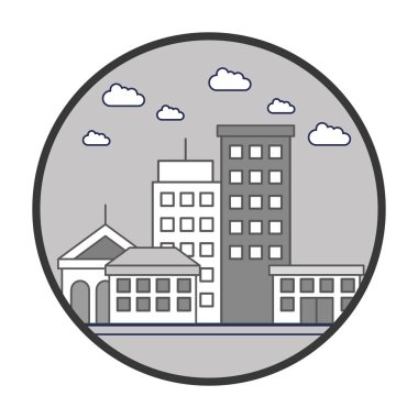 Cityscape binalar izole simgesi