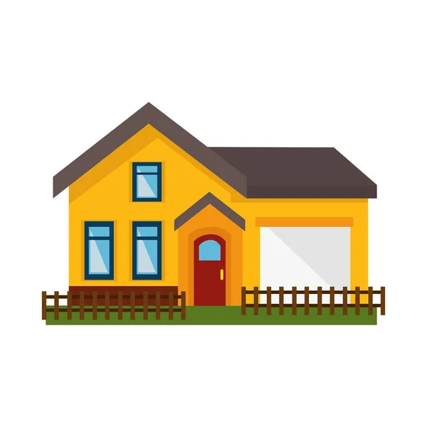 Exterior house isolated icon — Stock Vector